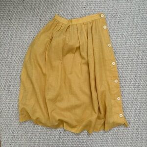 Yellow Silk Midi Skirt Size 2